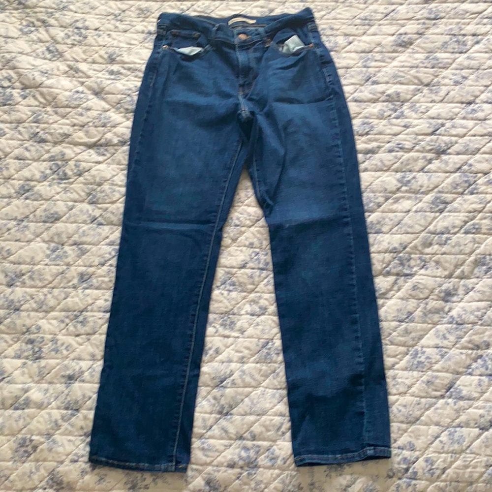 Levi Strauss classic straight fit dark wash jeans